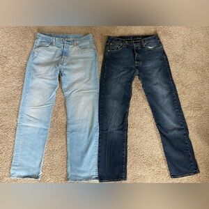 2 Pairs of Levi’s 501s - 33x32